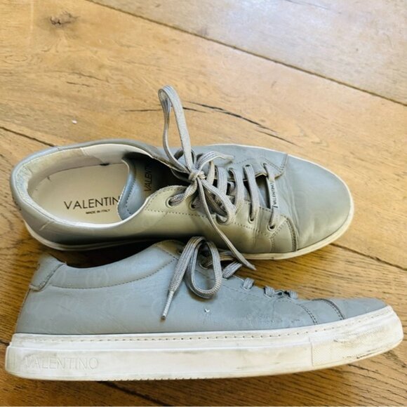 VALENTINO BY MARIO VALENTINO Jimmy Logo gray Leather lace up Sneaker men 11 - Picture 5 of 16